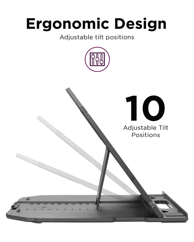 Lenovo 2-in-1 Laptop Stand - Adjustable, Portable, Foldable, Ergonomic, Non-Slip, Compatible with Laptops up to 15" and Cell Phones, Ideal for Travel For Laptops Up to 15"