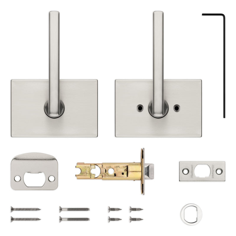Kwikset Halifax Interior Passage Door Handle, Lever For Closet and Hallway Doors, Reversible Non-Locking Handle Lever, Satin Nickel, with Microban Protection 1 Pack