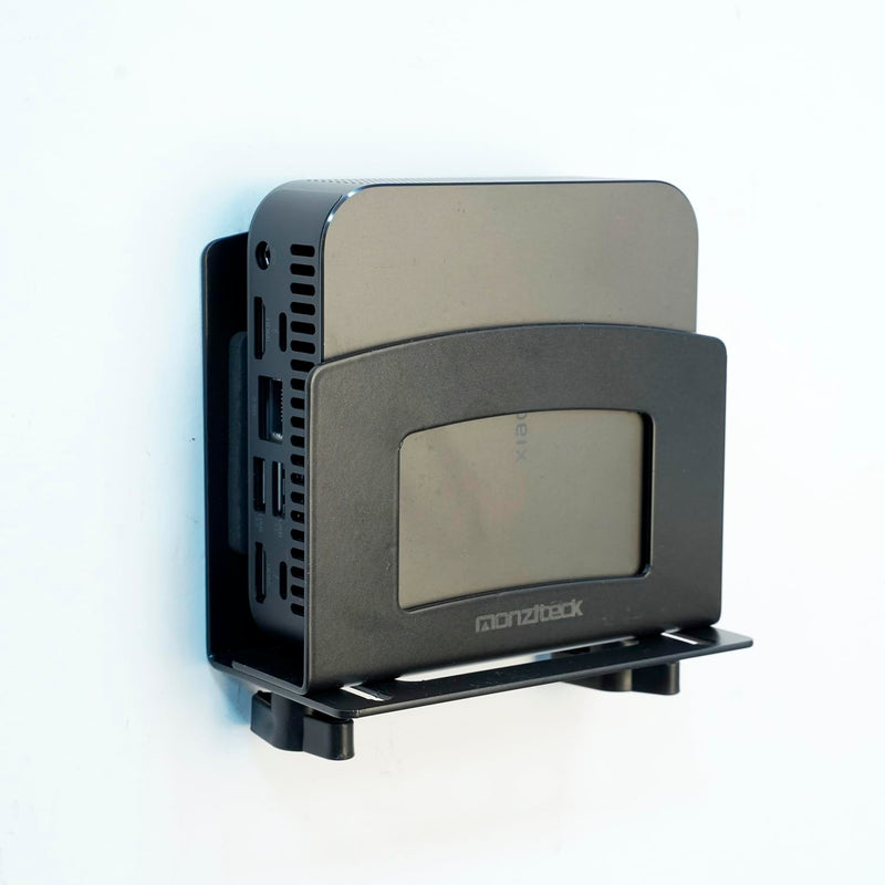 Monzlteck Adjustable Small Device Wall Mount Or VESA Mount Behind The Monitor |Design for Streaming Media Player, Switch, WII,Cable Boxes, Modems,Router,Power,Mini pc,mac Mini,OptiPlex MFF and More