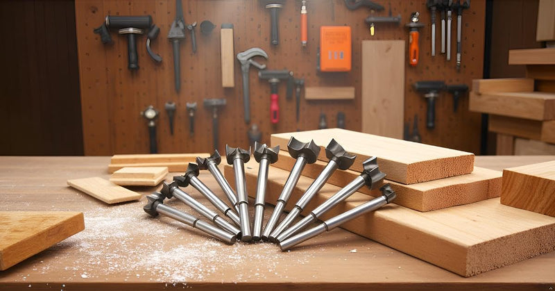 Forstner Drill Bit Set 15-35mm 16 Pcs, Carbide Forstner Bits High Speed Steel Wood Tool Punching Bit Wood Slabs Flat Wing Drilling Hole Hinge Cemented Carbide Drilling Counterbore DC01