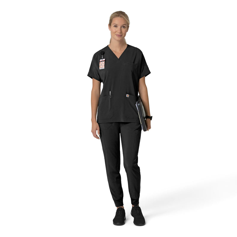 Carhartt Scrubs for Women Force Cross-Flex Cargo Joggers Pants with Drawstring and 8 Pockets Medium Black