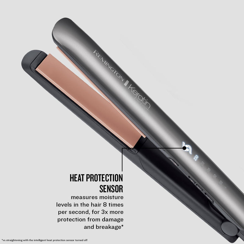 Remington Keratin Protect Intelligent Hair Straightener, S8598 | Heat Sensor Measures Moisture and Adapts Temperature, Plates Infused with Keratin and Almond Oil