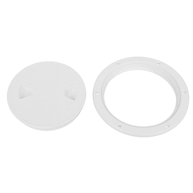 X AUTOHAUX 6" White Circular Non Slip ABS Inspection Hatch Deck Plate with Detachable Cover