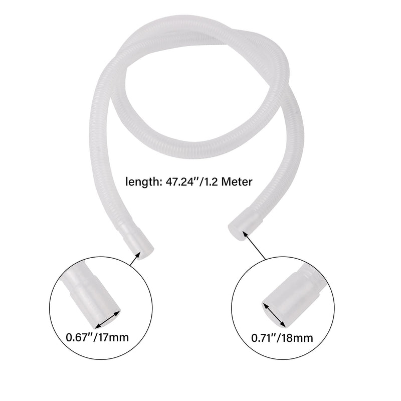 Replacement Hose Tube 47.24 Inch Length Plastic for Urinal Pee Bottle Pack of 2