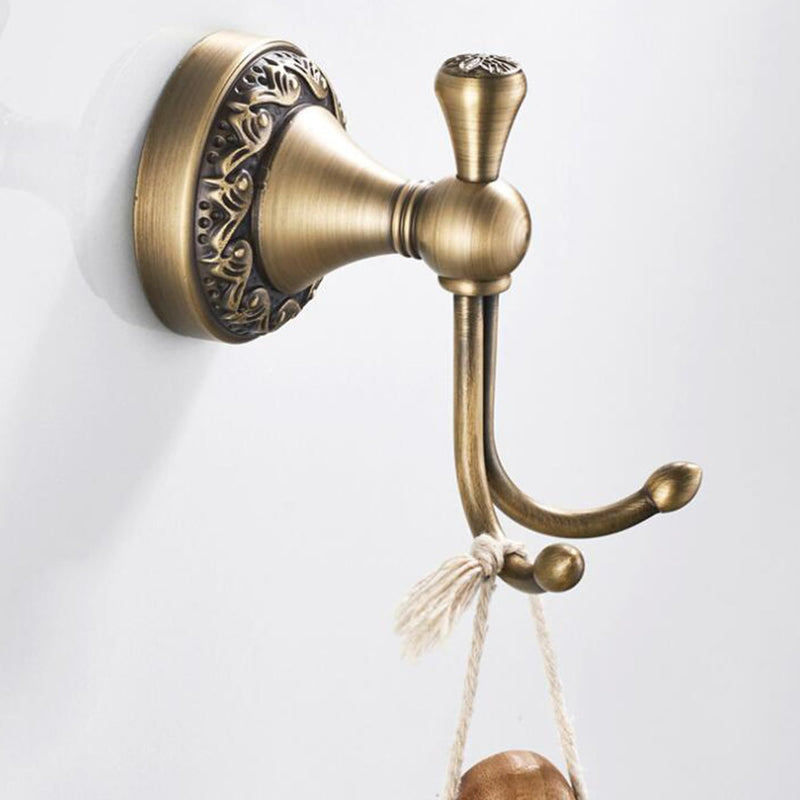 Antique Bronze Brass Bath Towel Hooks, Wall Mounted Bathroom Hardware Accessories,Pattern Carving Design