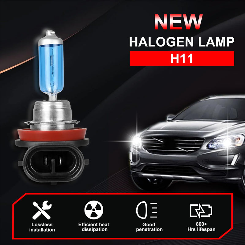  [AUSTRALIA] - Fit for Toyota Tacoma 2016 2017 2018 2019 2020 2021 2022 2023 Headlight Bulbs,H9/H11 High Beam + H11 Low Beam Halogen Headlight Bulbs Headlamp Replcement Bulb Kit,Plug and Play,Bright White for Toyota Tacoma 2016-2023(Hi&Lo beam)