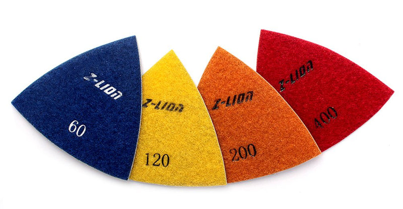 Z-Lion Diamond Triangular Sanding Pads for Oscillating Tools(4 Pcs/lot) 60#/120#/200#/400# 4 Piece Set