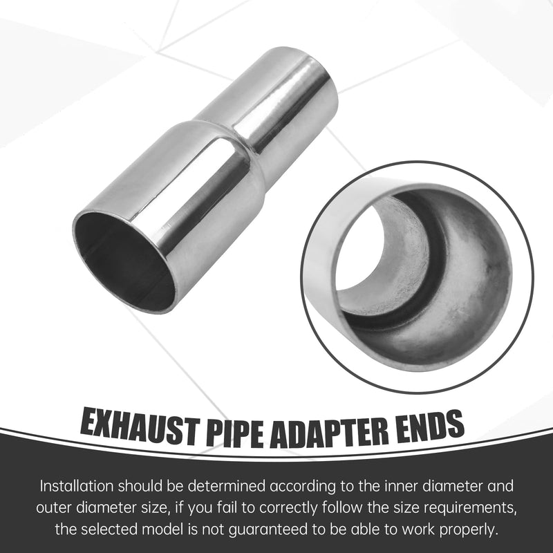Exhaust Adapter Connector 1.25"ID to 1.5"ID，Exhaust Adapter Total Length 4 "Stainless Steel Polished.