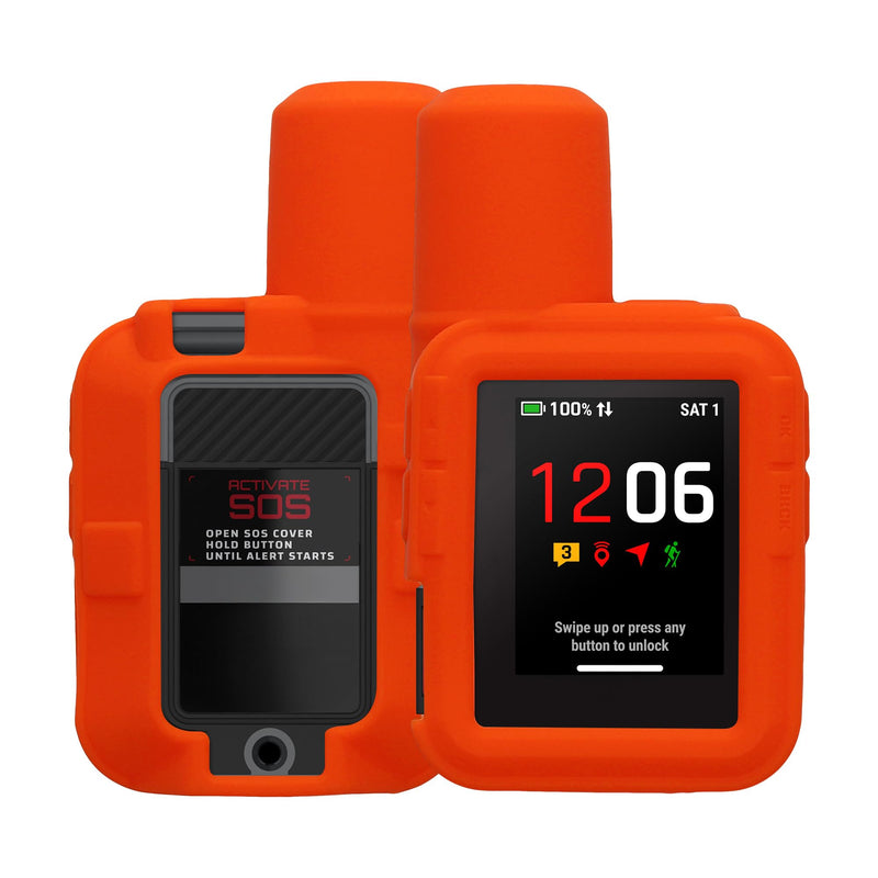 kwmobile Silicone Case for Garmin inReach Mini 3 / Mini 3 Plus Case - Protective Cover for GPS Handheld - Anti-Slip Outdoor Sleeve in Orange