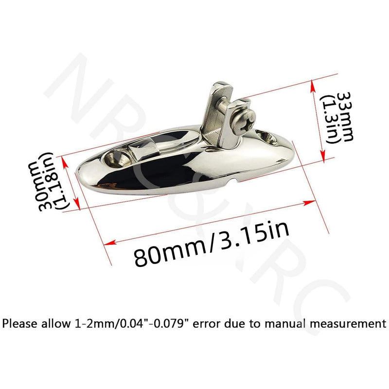NRC&XRC 316 Stainless Steel Pair of Quick Release Bimini Top Swivel Hinge Deck Side Mount Without fasterneres