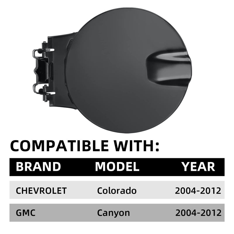 10385417 Fuel Filler Gas Door Tank Matte Black Gas Cover Cap Fuel filler gas door Compatible with Chevy Colorado & GMC Canyon 2004 2005 2006 2007 2008 2009 2010 2011 2012