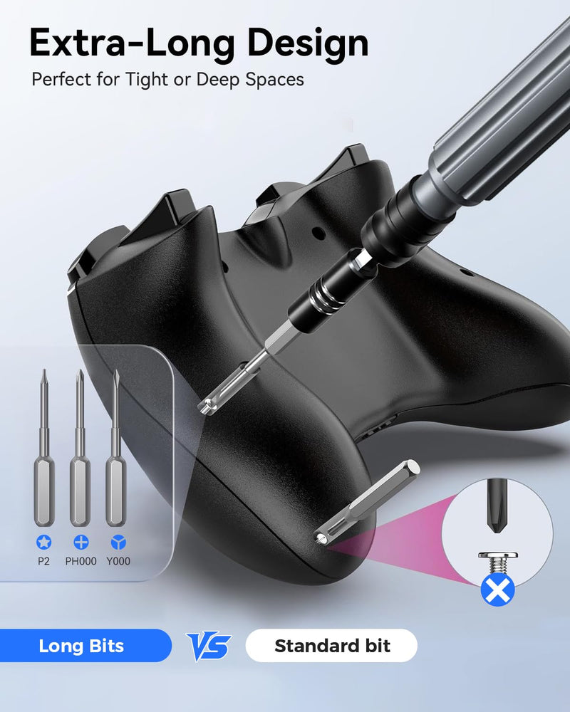 Precision Screwdriver Set, SOONAN 150 in 1 Electronics Tool Kit with 120 Bits Magnetic Screwdriver Set & 30-Bit Magnetic Set Handy Repair Tool for Computer Phone Watch Camera Laptop, Blue 150 in 1, Blue