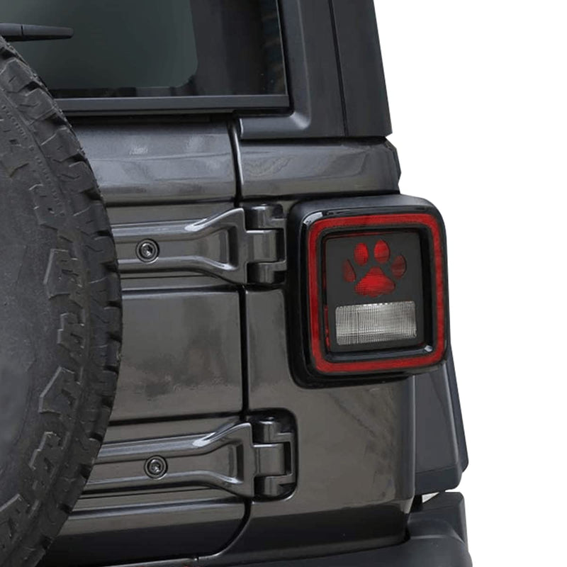 [AUSTRALIA] - POETRYXIAO Tail Light Cover Guard with Paw Print Style (Halogen Tail Light) for Jeep Wrangler 2018-2023 JL Sport/Sports(Paw Print) JL(Dog Paw)