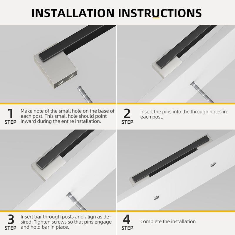Rergy 5 Pack Adjustable Cabinet Pulls Black and Silver, 4 and 5 inch Hole Spacing Cabinets Handles, 2 Tone Dresser and Drawer Pull, Square Kitchen Hardware Hole Center: 4in(102mm) and 5in(128mm) Black and Brushed Nickel