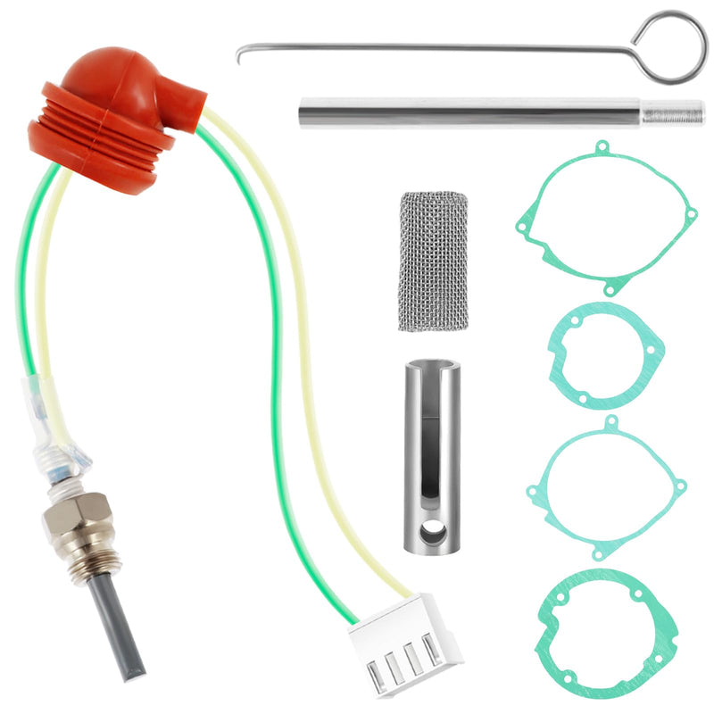 9 Pcs Glow Plug Repair Kit, 8pcs Diesel Parking Heaters 12V 2KW 5KW 8KW Glow Plug Ceramic Heater Repair Parts Glow Ignition Plug Kit Heater Accessories for Car Truck Boat(9pcs,Silver) 9pcs silver