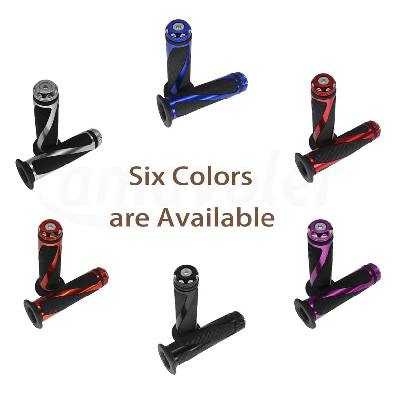 Universal Motorcycle Handlebar Grips Fits for Motorcycles with 7/8" Left Grip and 1" Right Black