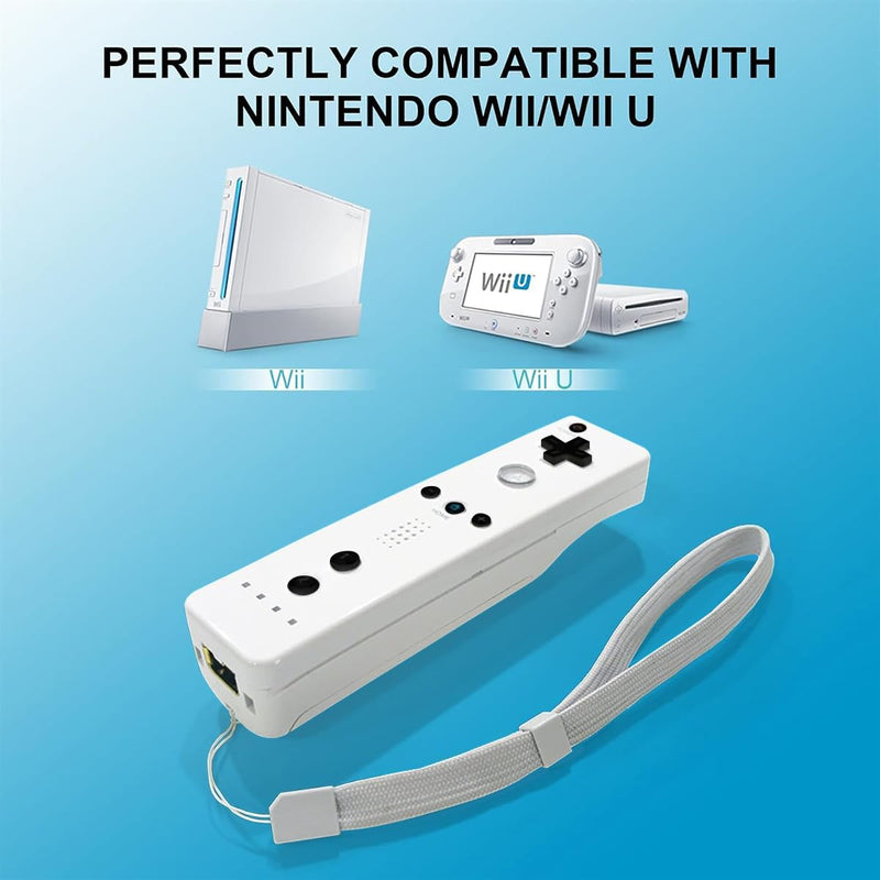 Wii Controller 2 Pack,Remote Controller with Silicone Case and Wrist Strap | Compatible with Wii/Wii U,Black and White