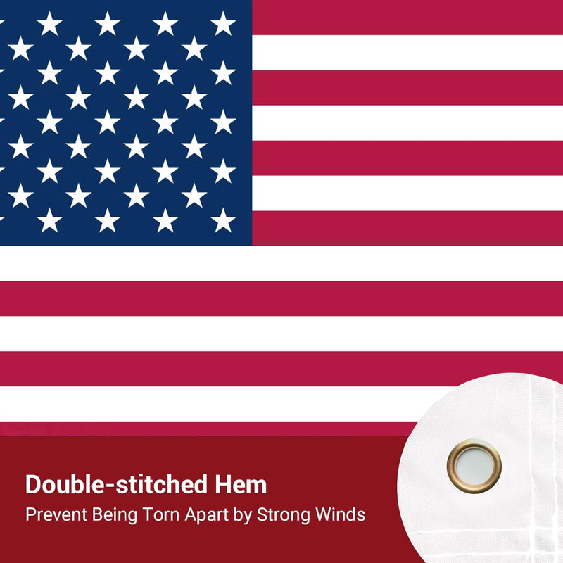 2PCS American Flags for Whip Lights or Antenna Flag Poles, Whip Light American Flags for UTV ATV Can-Am Polaris RZR SXS (16.3" x 12") 2 American flags Whip Light Flags