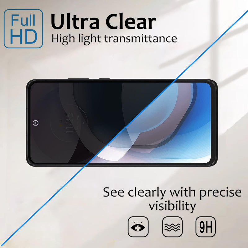 Lyphpe【3 Pack Privacy Screen Protector for Motorola(One 5G Ace) 9H Tempered Glass Anti-Spy Private Film Compatible for Motorola(One 5G Ace) Case Friendly