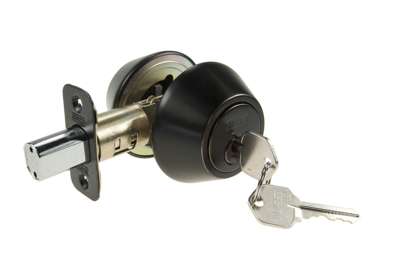 NU-SET Double Cylinder Deadbolt Keyed Alike Lock | Single Set Deadbolt Lock | Home Improvement & Door Hardware (Oil Rubbed Bronze)