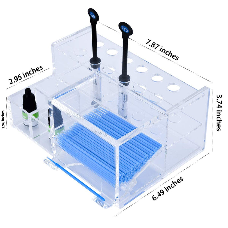 Dental Composite Syringe Organizer, Multi-Function Dental Syringe Holder, Resin Adhesive Applicators Organizer, Acrylic Case for Medical Composite Resin Adhesive Syringes, Resin Placement Rack