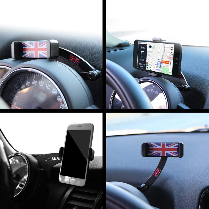 igersaw Behind Tachometer Mount Smart Phone GPS Mounting Design Holder Kit for Mini Cooper R55 R56 R57 R60 R61(2008-2013seris) Union Jack (Black & Grey Union Jack Flag Style) Black & Grey Union Jack Flag Style
