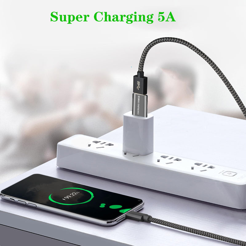 USB C to USB Adapter [4 Pack],OTG Cable | Thunderbolt3 to USB|10Gbps High-Speed | USB-IF Certified | Compatible with MacBook Pro/Air, iPhone 15, Laptops, Tablets USB C to USB 4pack-Silver