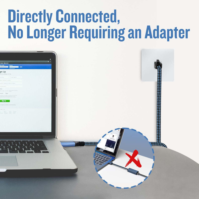 USB C to Ethernet Cable, 4Ft Type C to RJ45 Cable,USB C to Gigabit Ethernet Cable Compatible Thunderbolt 3/4,Directly Connected to Smartphone, Laptop, PC, Switch, Router, Modem and More 4 FT