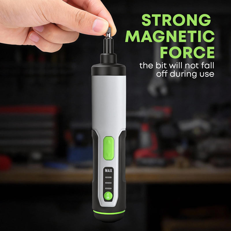 Electric Screwdriver Cordless Power Screwdrivers Set Tool Kit 10 Bits 3 Torque Settings LED Work Light Rechargeable for Furniture Bike Repair Tool 10 Bits No Case
