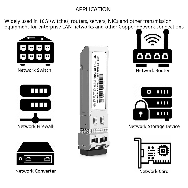 10GBASE-SR SFP+ Optical Transceiver Module Compatible with Ubiquiti Unifi UF-MM-10G 10Gbps 850nm 300m DDM Duplex LC MMF 4 Pack