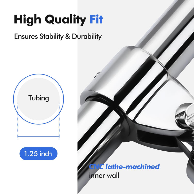 Bimini Top Fitting Hardware,Boat Jaw Slide Clamp 316 Stainless Steel Canopy Extension Parts Railing Accessories Marine Equipment for Boats 1-1/4 inch - 2 PACK