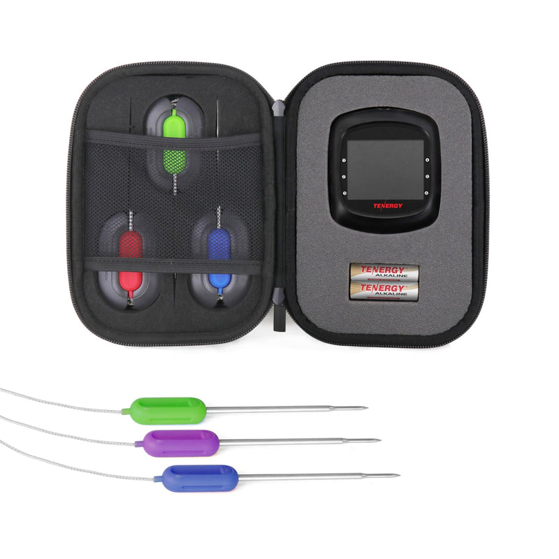 Tenergy Solis Digital Meat Thermometer, APP Controlled Wireless Bluetooth Smart BBQ Thermometer w/ 6 Stainless Steel Probes & Carrying Case, Cooking Thermometer for Grill & Smoker 1 x Thermometer + 6 x Probes