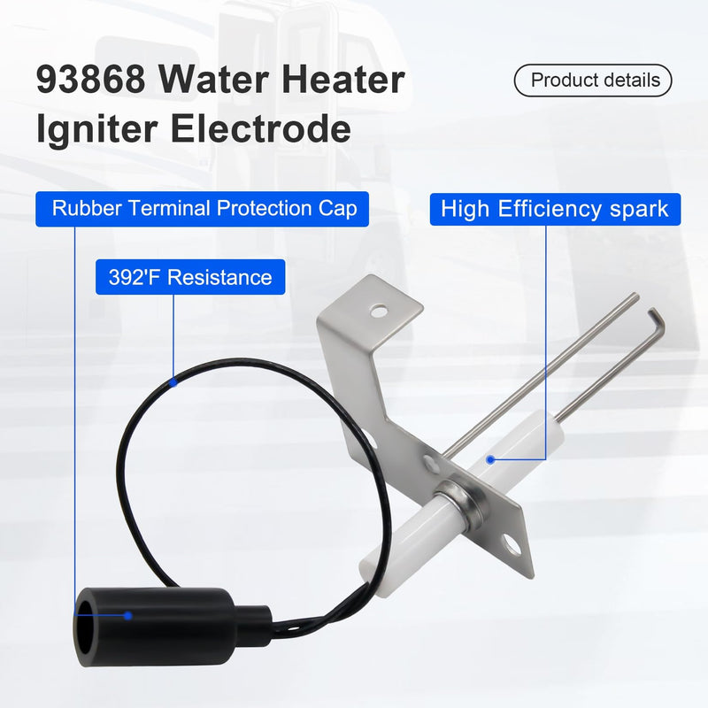 93868 RV Water Heater Igniter Electrode - 2-Prong Spark & Sensor Replacement for Atwood/Dometic GC6AA-10E GCH6-4E GCH6-6E GCH6A-10E