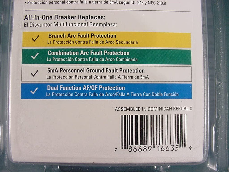 All-In-one Breaker 15 Amp single pole CHFN115A1CS