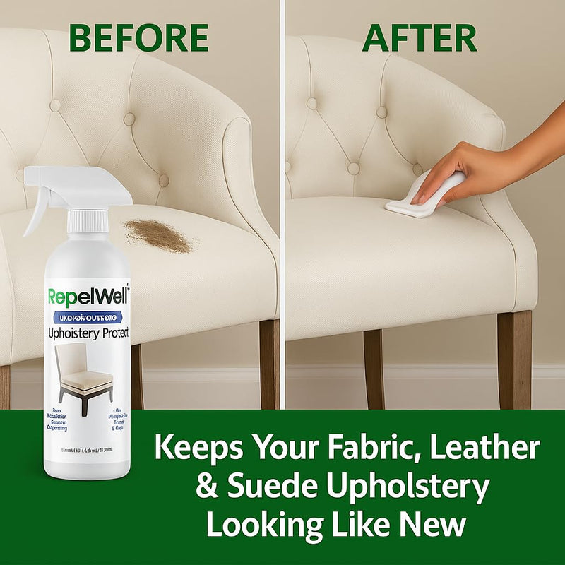 Eco-Friendly Upholstery Protect Stain & Water Repellent Spray 24oz – Non-Toxic, Pet-Safe Formula for Fabric, Leather, & Suede – Long-Lasting Stain Guard Keeps Furniture Clean & New Upholstery Protect 24oz