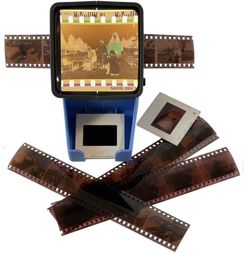  [AUSTRALIA] - MINOLTA 35mm Desk Top Portable LED Slide and Negative Viewer Luminated 3X Magnify – for 2"x2" Slides & Positive Negatives - Worldwide AC Adapter & Plugs, Battery Operation & Cloth