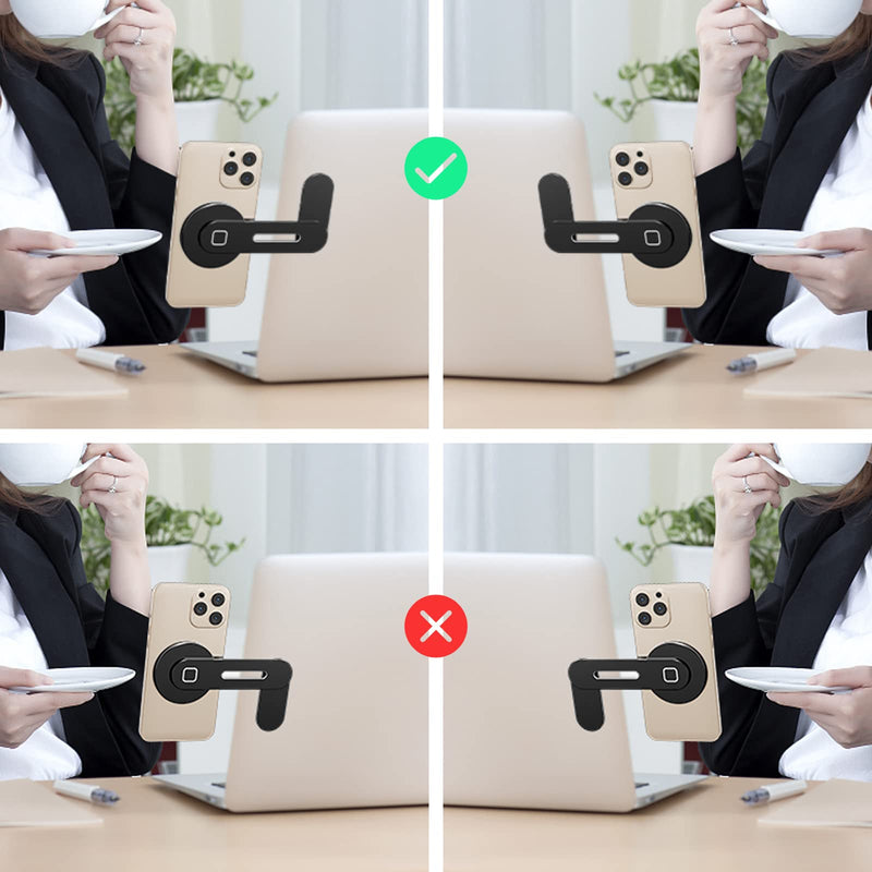 MagSafe Accessories Compatible with iPhone 15 14 13 12 Series, Universal Laptop Accessories in Order for Dual-Screen Interaction, Laptop Phone Holder for iPhones Black
