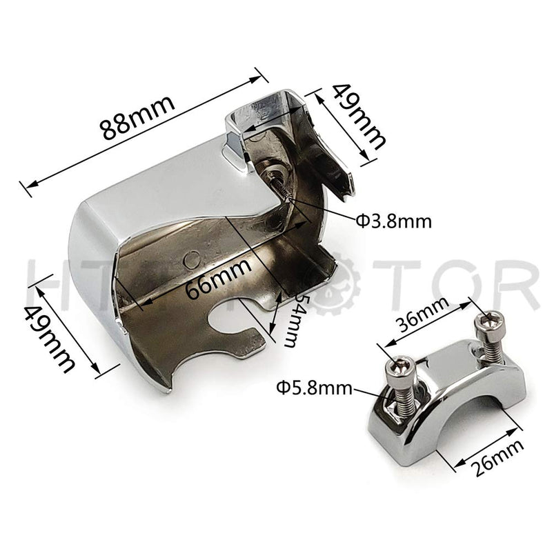 HTT Motorcycle Chrome Front Brake Fluid Master Cylinder Cover For 1998-2013 V-Star 650/2009-2013 V-Star 950/1999-2013 V-Star 1100/2007-2013 V-Star 1300