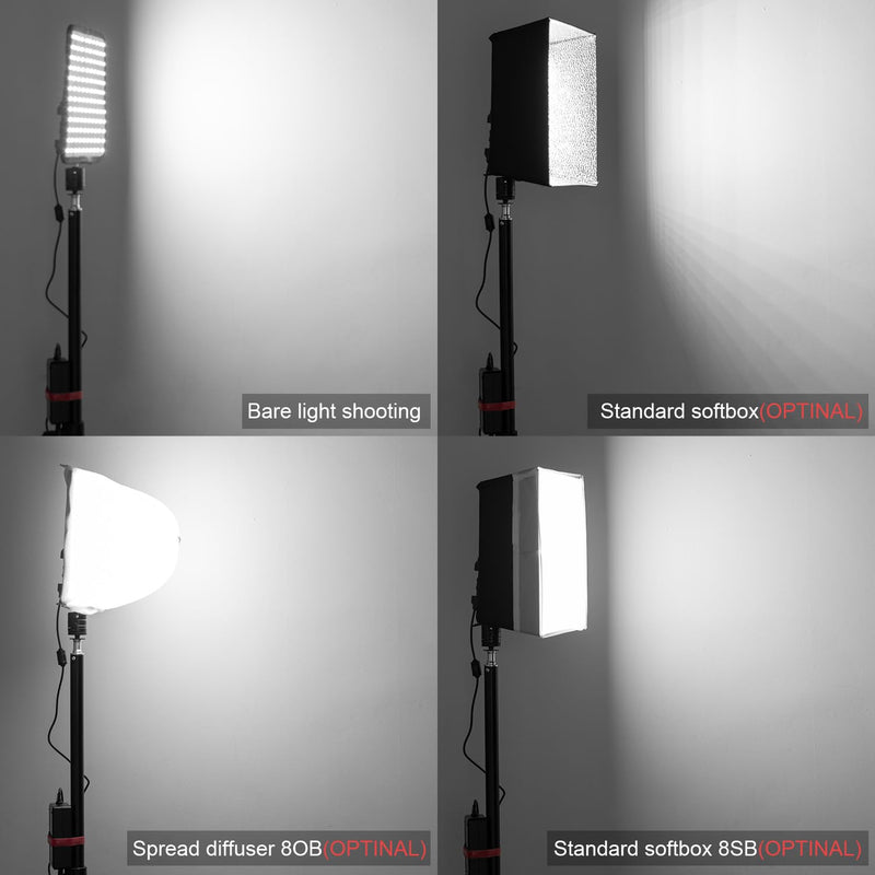 Fomito Falconeyes RX-8TDs Foldable Flexible LED Light Panel Kit 2500K-6500K CRI95 On-Camera Lamp Daylight Splash-Proof for Video Studio Photography Lighting