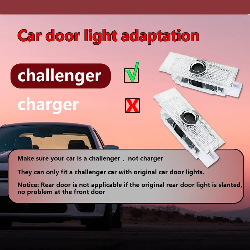 Liphontcta 通用 Car Door Logo Lights Courtesy LED Projector Lamps Accessories Compatible for Challenger 2015-present (Challenger 2015-present)