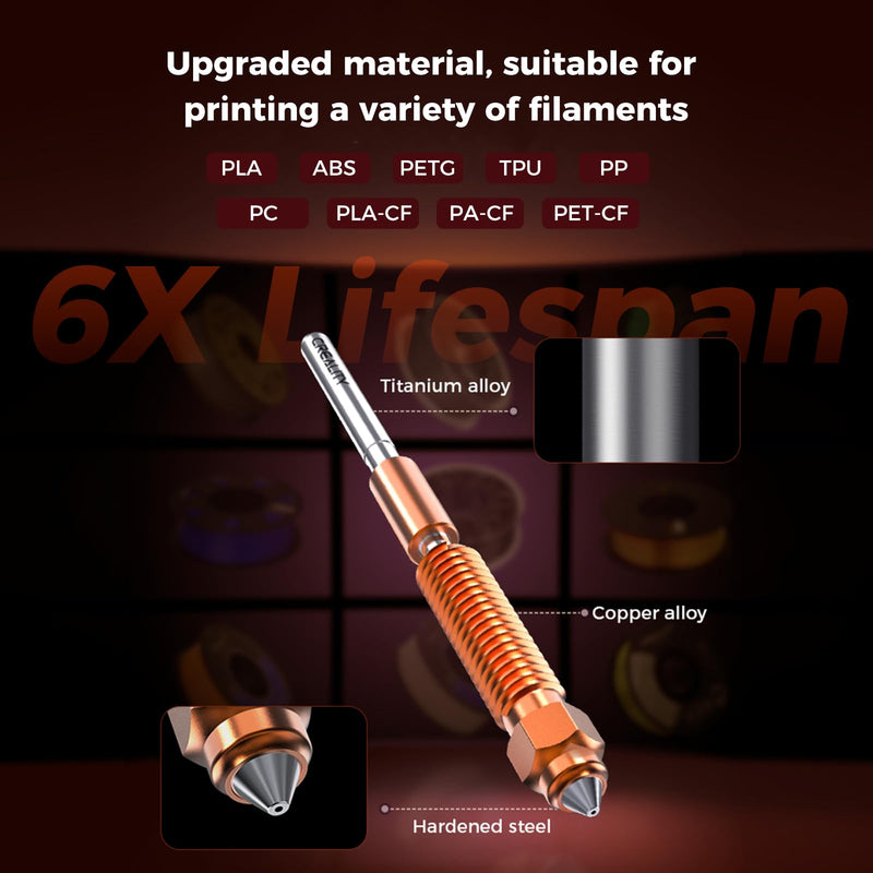 Creality 2025 K1 SE/K1C/K1/K1 Max Hotend Upgrade Ceramic Heating Block Kit, Terminal with Buckle, Official K1 Series Unicorn Quick-Swap Nozzle Kit, 3D Printer Hotend 600mm/s High-Speed, New Version K1/K1 Max/K1C/K1 SE