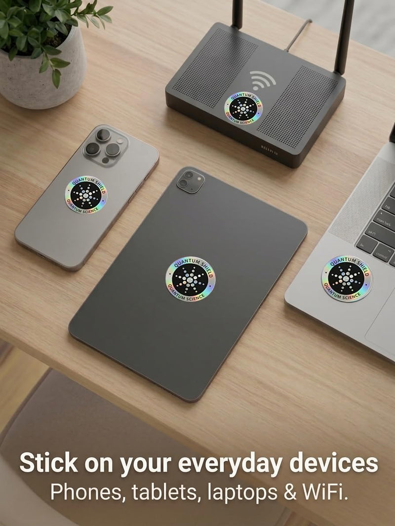 Protection Stickers for Cell Phones 6-Pack Silver EMF Neutralizer Discs | For Phones, Tablets, Laptops, WiFi & 5G Devices