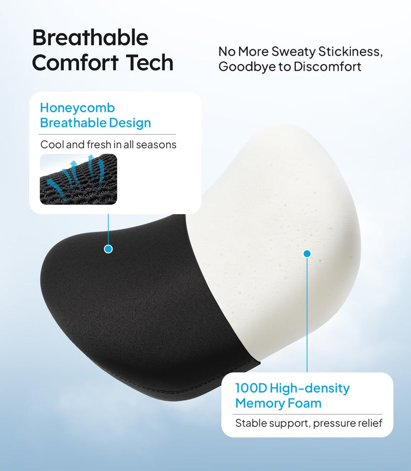 Wigoo 2026 Upgrade Car Neck Pillow [No More Pressure, Odorless] Soft Car Headrest Pillow with Adjustable Strap Removable Cover 100% Memory Foam, Fits All Vehicles (Black 2-Pack) Black