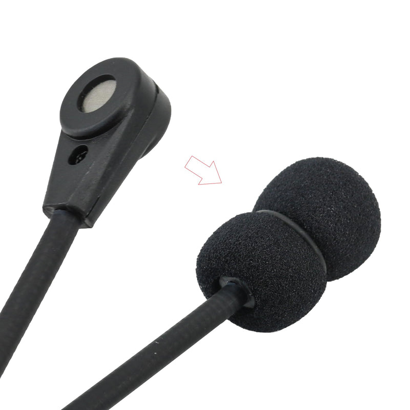 Headset Microphone Foam Covers Windscreen Replacement for Tactical Communication Headset Boom Mic (5 Pack & O-Rings)