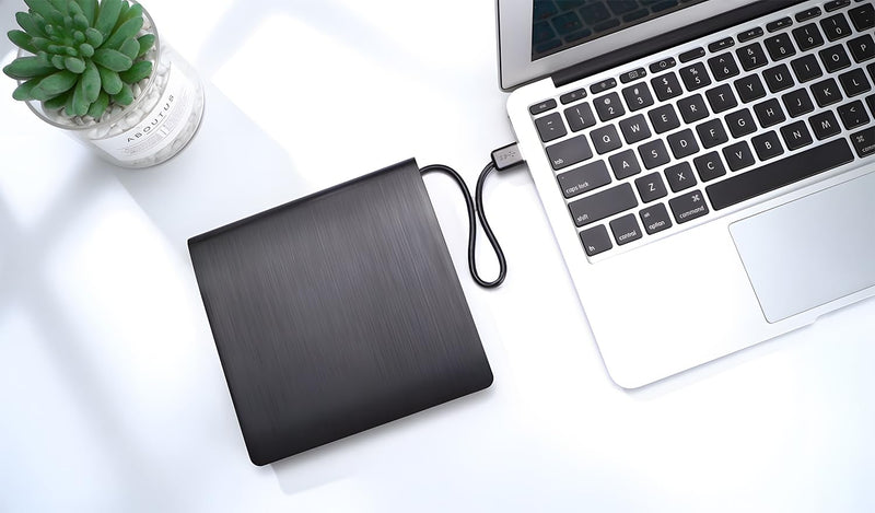 ROOFULL External CD DVD Drive for Laptop, Genuine USB 3.0 Portable CD/DVD Player Burner Reader Writer Adapter for Windows 11/10 Computer Mac MacBook Linux PC 2 In 1 Drive