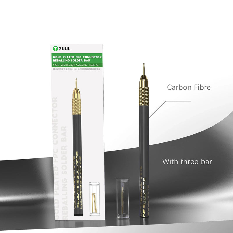DIYPHONE Tin Drag Needle Set Gold Plated FPC Connector Reballing Solder with 3 Bars Ultralight Carbon Fiber Handle Kit Quick Tin Suction For Phone Motherboard BGA Soldering Repair Tool