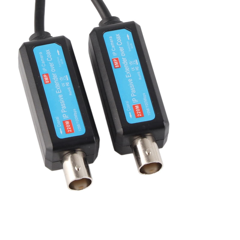 Network Coaxial Transmitter, 1Pair 10/100Mbps Passive IP 1CH Ethernet Over Coax Receiver Extender for IP NVR Camera