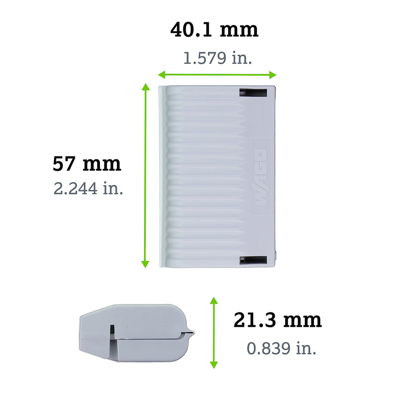 207-1433 | WAGO Gelbox for 221 Series connectors | Moisture Protection | IPX8-certified | 10 AWG | Gray, Label-Free housing | Large | [Box of 2 Pieces]