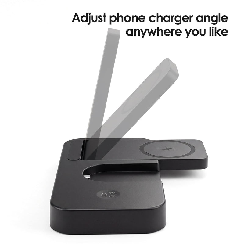4 in 1 Charging Stand for Oura Ring Gen 3 Charger (Oura Ring Charger NOT Included), Fast Charger for iPhone, Apple Watch, AirPods, Magnetic Charger for Samsung Galaxy