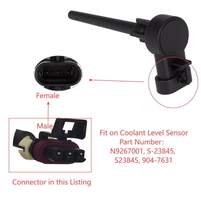 Low Coolant Level Sensor Wire Repair End Pigtail Connector Compatible with 2008-2017 Peterbilt and Kenworth Low coolant Sensor Replaces N9267001 Q21-6007S S-23845 S23845 904-7631